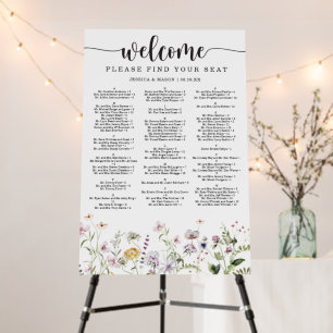 Wildflower Wedding Seating Chart Foam Board