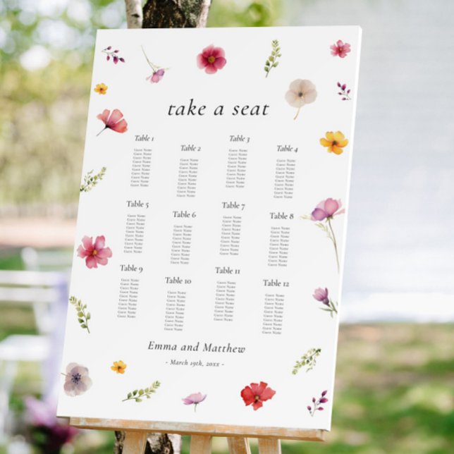 Wildflower Wedding Seating Chart Foam Board (Creator Uploaded)