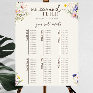 Wildflower Wedding Seating Chart Foam Board