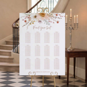 Wildflower Wedding Seating Chart Sign