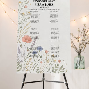 Wildflower Wedding Seating Chart Sign