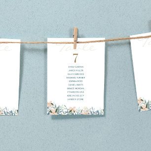 Wildflower Wedding Seating Chart Table Card