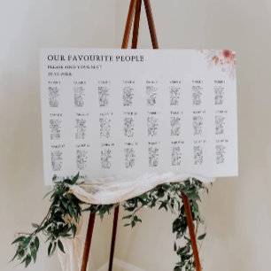 Wildflower Wedding Seating Chart Template