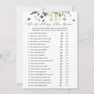 Wildflower Wedding Shoe Game Card