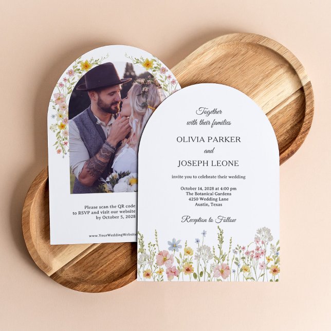 Wildflower Wedding | Spring Garden Photo QR Code Invitation (Creator Uploaded)
