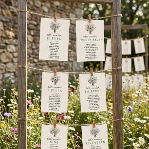 Wildflower Wedding Suite Individual Seating Chart Invitation