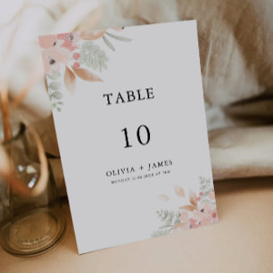 Wildflower Wedding table card Template