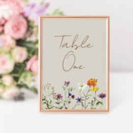 Wildflower Wedding Table Number