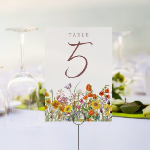 Wildflower Wedding Table Numbers