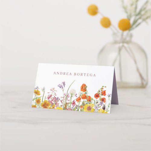 Wildflower Wedding Table Place Cards