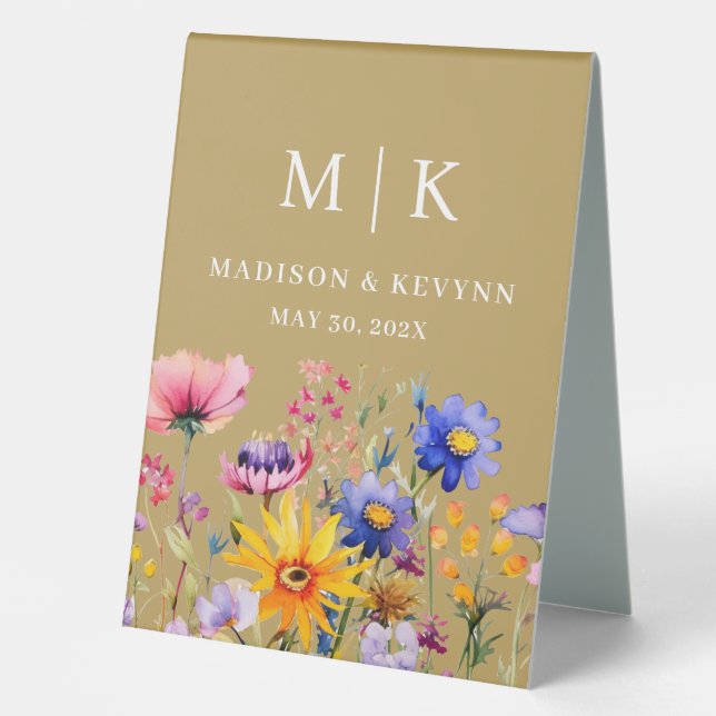  Wildflower Wedding Table Tent (Front)