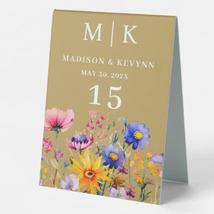Wildflower Wedding Table Tent