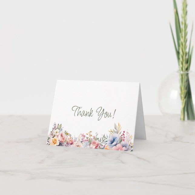 Wildflower Wedding Thank You Card (Front)