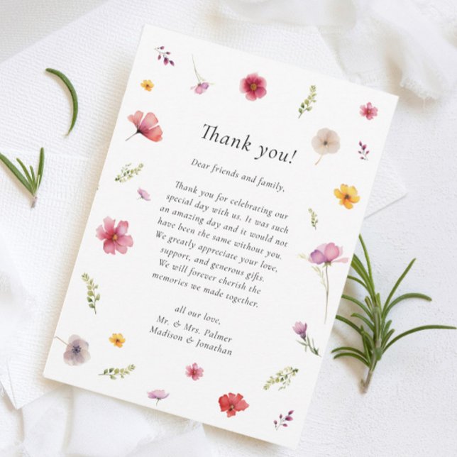 Wildflower Wedding Thank You Card (Creator Uploaded)