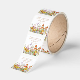 Wildflower Wedding Thank You Favors Square Sticker