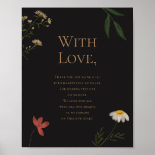 Wildflower Wedding Thank You for Attending Poster