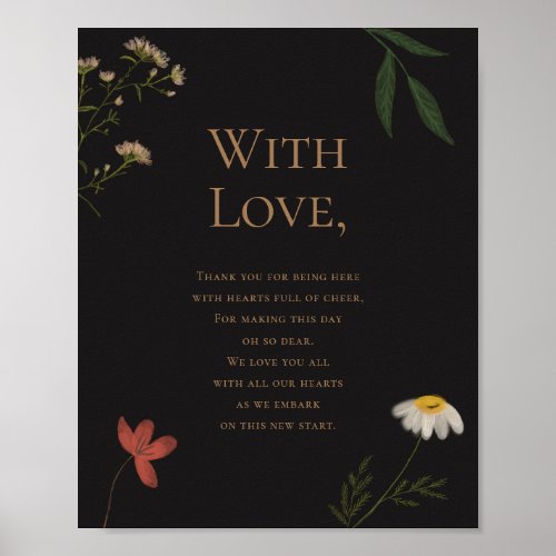 Wildflower Wedding Thank You for Attending Poster