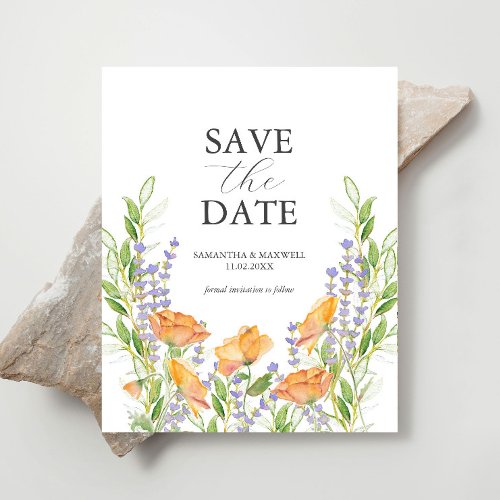 Wildflower Wedding Theme Save The Date Flyer