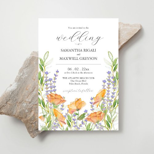 Wildflower Wedding Theme Watercolor Boho Flowers Invitation