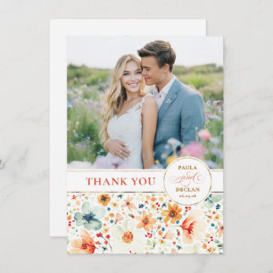Wildflower Wedding Two Sided Thank You Photo