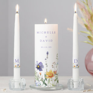 Wildflower Wedding Unity Candle Set