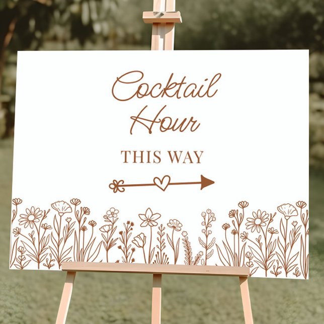 Wildflower Wedding Venue Any Color Cocktail Sign (Wedding venue cocktail hour sign by Darling & May. Easy to change text and all colors. )