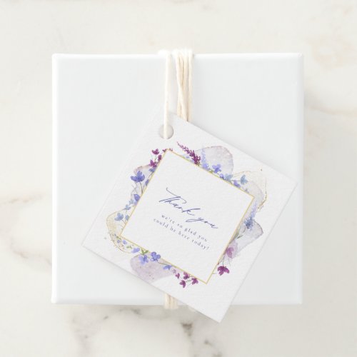 Wildflower Wedding Watercolor Frame Peri ID954 Favor Tags