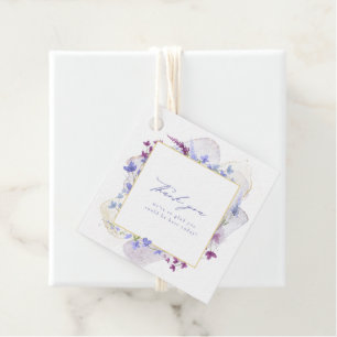 Wildflower Wedding Watercolor Frame Peri ID954 Favor Tags