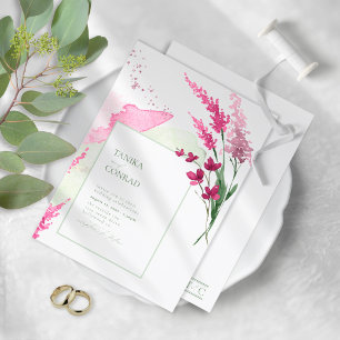 Wildflower Wedding Watercolor Fuchsia ID954