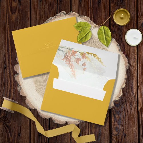 Wildflower Wedding Watercolor Gold ID954  Envelope