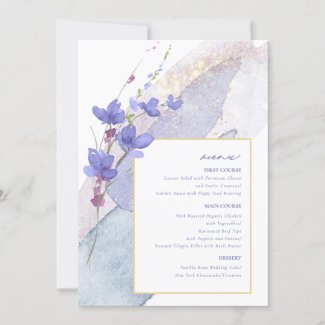 Wildflower Wedding Watercolor Menu Peri ID954