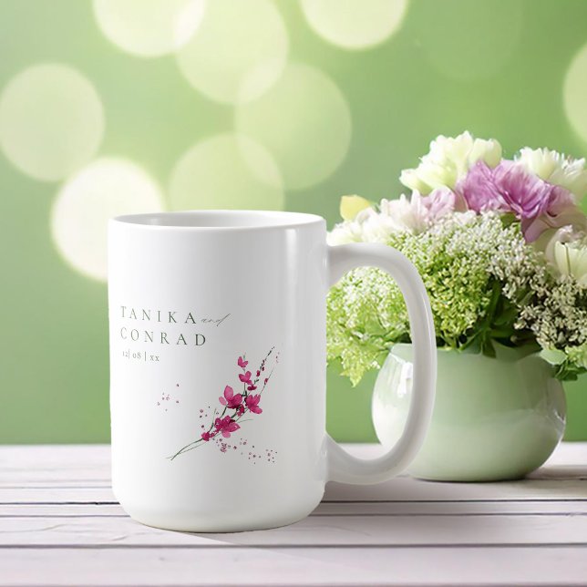 Wildflower Wedding Watercolor Names Fuchsia ID954  Coffee Mug (Creator Uploaded)