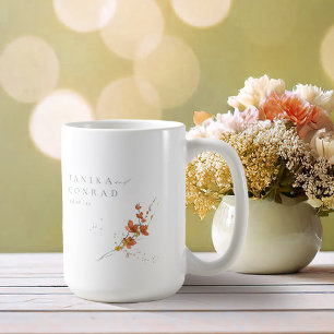 Wildflower Wedding Watercolor Names Gold ID954 Coffee Mug