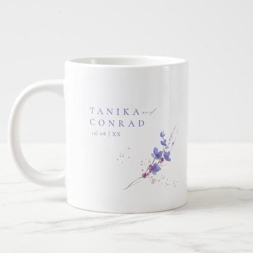 Wildflower Wedding Watercolor Names Peri ID954 Giant Coffee Mug