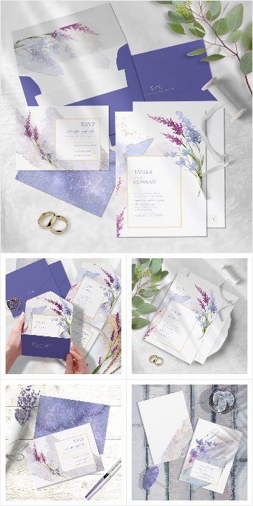 Wildflower Wedding Watercolor Periwinkle