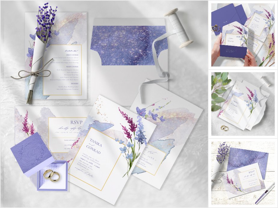 Wildflower Wedding Watercolor Periwinkle