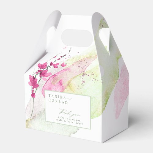 Wildflower Wedding Watercolor Thank You Fsia ID954 Favor Boxes