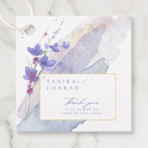 Wildflower Wedding Watercolor Thank You Peri ID954 Favor Tags