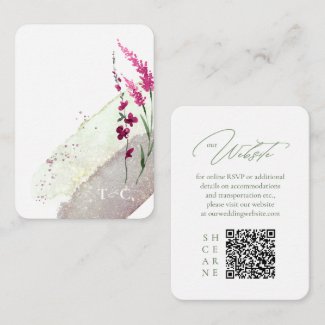 Wildflower Wedding Website QR Code Fuchsia ID954