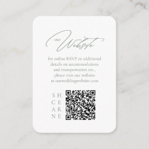 Wildflower Wedding Website QR Code Gold ID954 Enclosure Card