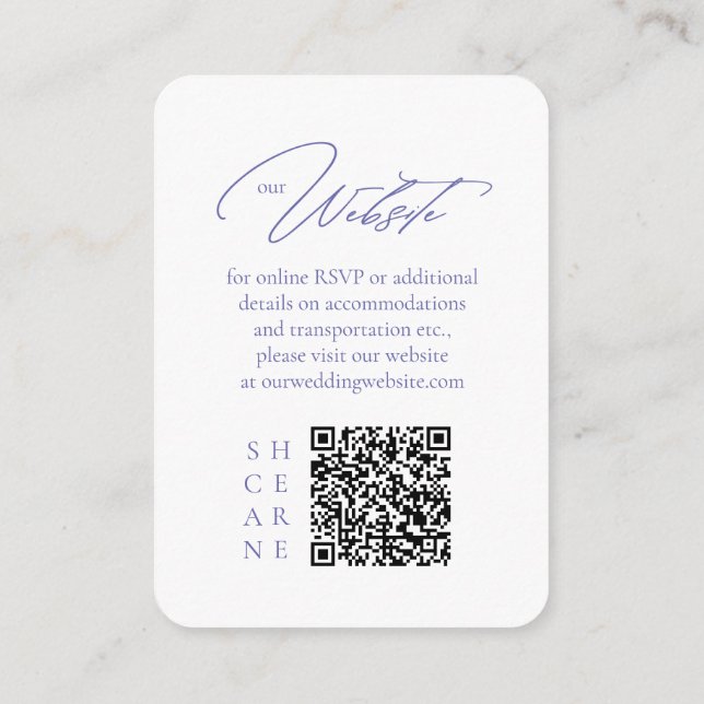 Wildflower Wedding Website QR Code Peri ID954 Enclosure Card (Back)