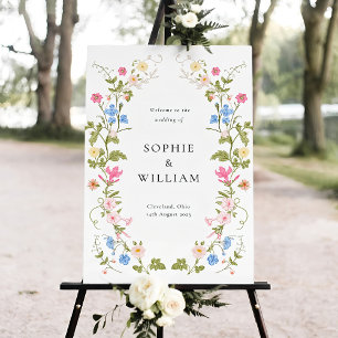 Wildflower Wedding Welcome, Floral Welcome Sign
