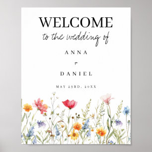 Wildflower Wedding Welcome Poster
