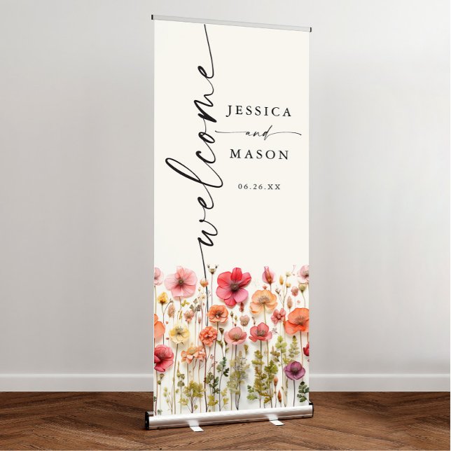 Wildflower Wedding Welcome Retractable Banner (Creator Uploaded)