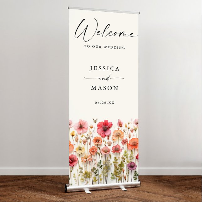 Wildflower Wedding Welcome Retractable Banner (Creator Uploaded)