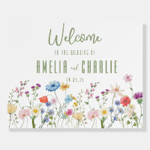 Wildflower Wedding Welcome Sign