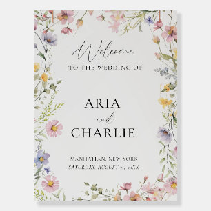 Wildflower Wedding Welcome Sign Printable, Floral
