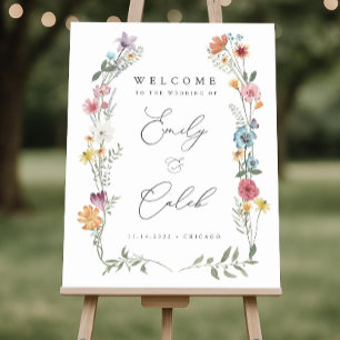 Wildflower Wedding Welcome Sign Template Boho
