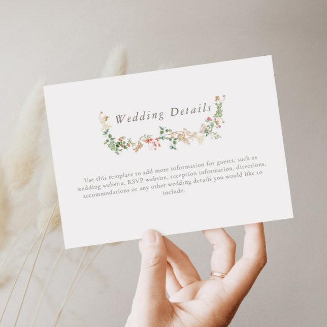 Wildflower Wedding Wishing Detail Enclosure Card (Creator Uploaded)