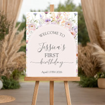 Wildflower Welcome Sign 16x20 1st Birthday